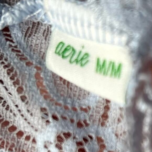 Aerie American Eagle Blue Lace T-Strap V-Neck Plunge Bralette Size Medium - Picture 5 of 5